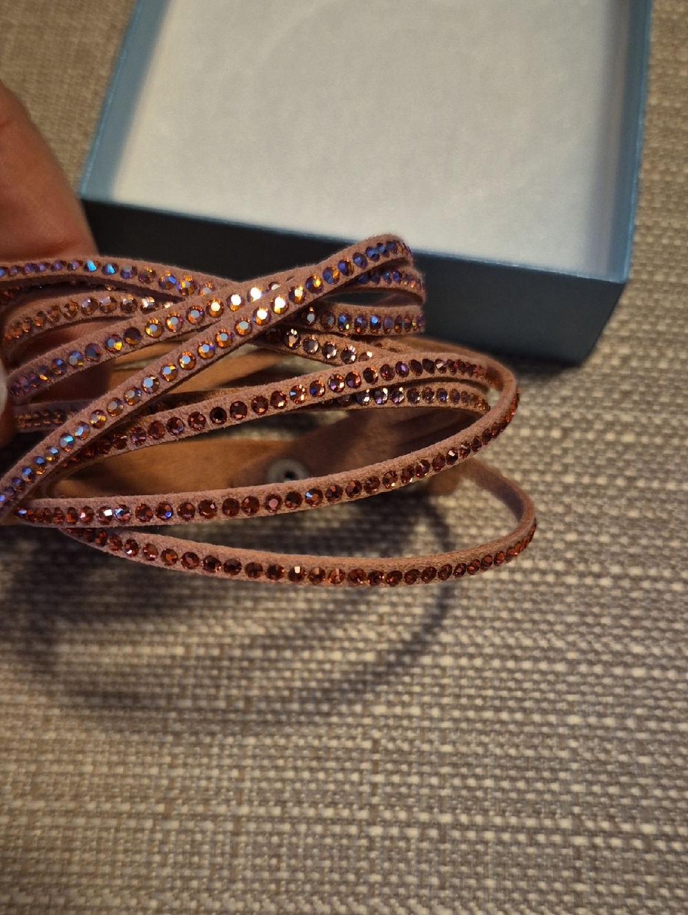 Peach Crystal Wrap Bracelet